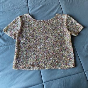 Rainbow sequin top